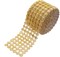 6 Rows Crafts Faux Diamond Bling Wrap 4" x 10 Yards Gold Flower Pattern Faux Rhinestone Crystal Mesh Ribbon Roll for Wedding, Party, Centerpiece, Cake, Vase Sparkling Decoration (Gold)